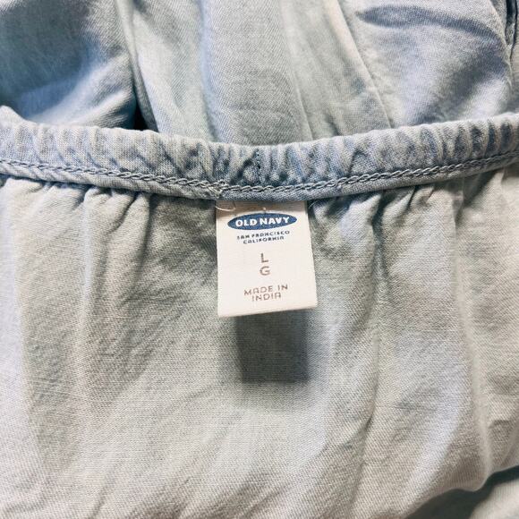 Light Wash Denim Old Navy Casual Off Shoulder Pants Jumpsuit Romper Large - Picture 4 of 4